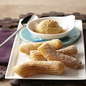 Soy Pumpkin Custard Ice Cream and Churros